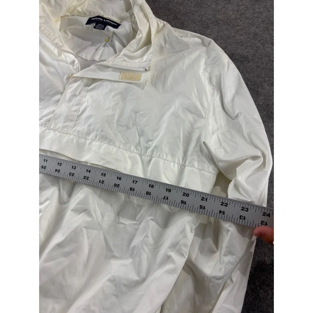 Ralph Lauren Polo Golf Mens White Anorak Windbreaker Half Zip Jacket Large